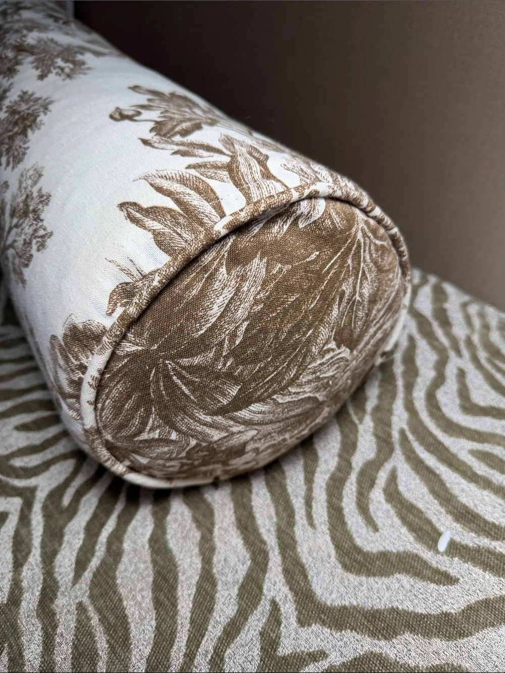 Pottery Barn Matine Toile Bolster Roll Pillow